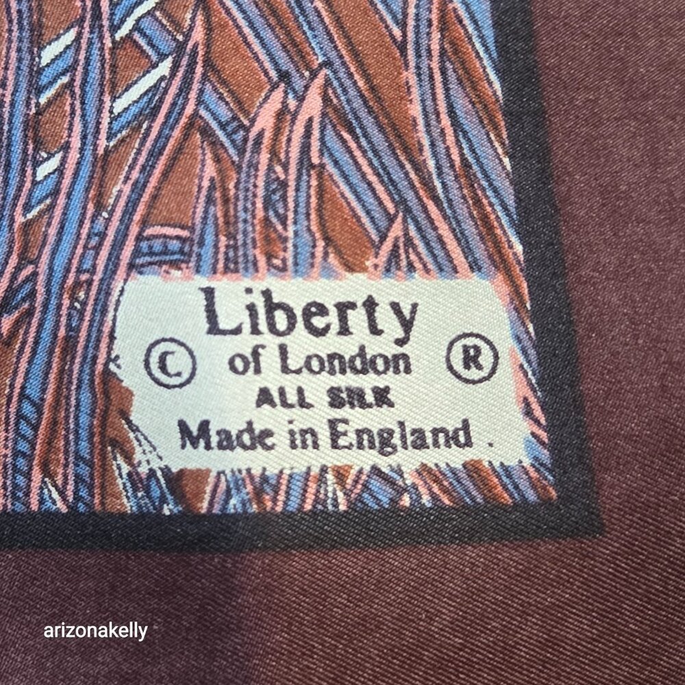 Liberty Silk Scarf Peacock Feathers. - Picture 4 of 8